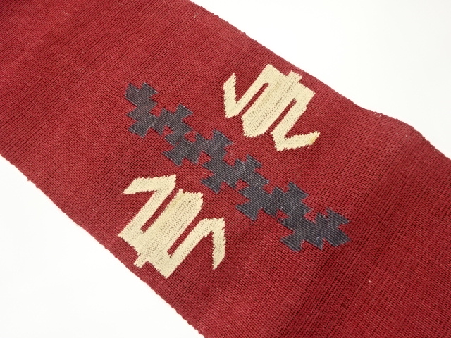 紗紬抽象模様織出し名古屋帯